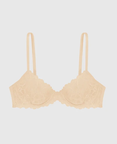 Unlined Demi Bra with Allover Lace