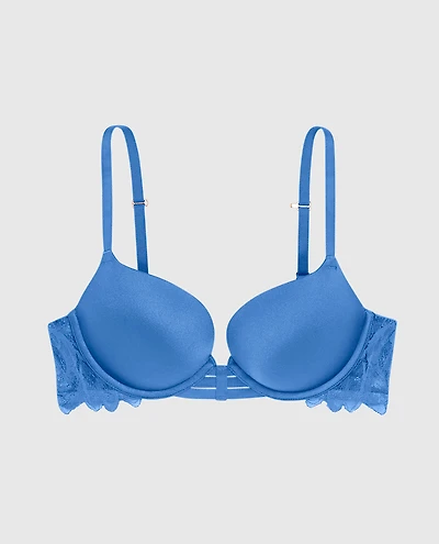 Soutien-gorge pigeonnant avec côté de dentelle