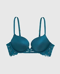 Soutien-gorge pigeonnant avec côté de dentelle