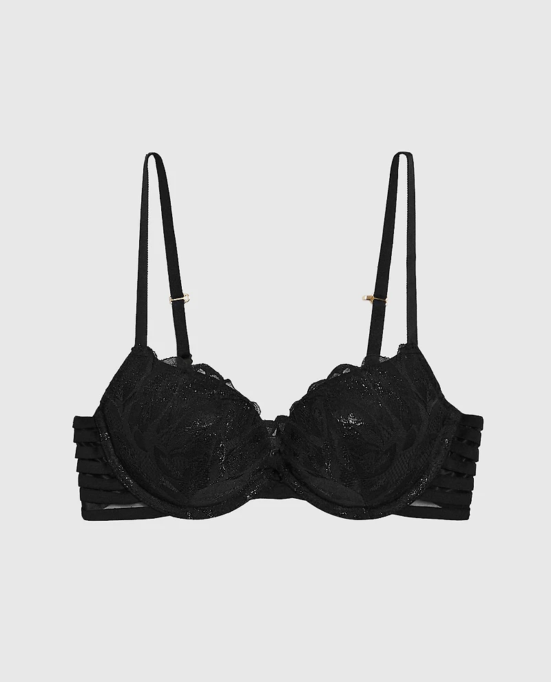 La Senza | Push Up Bra with Gated Wing | Microfiber | Smoulder Black | 36C