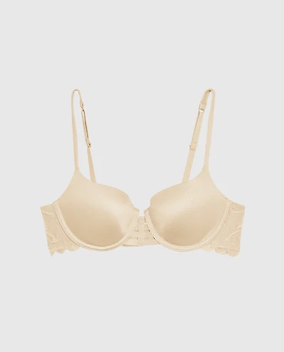 Soutien-gorge balconnet légèrement doublé avec côté en dentelle