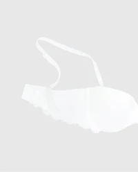 Lightly Lined Strapless Bra with Lace Wing