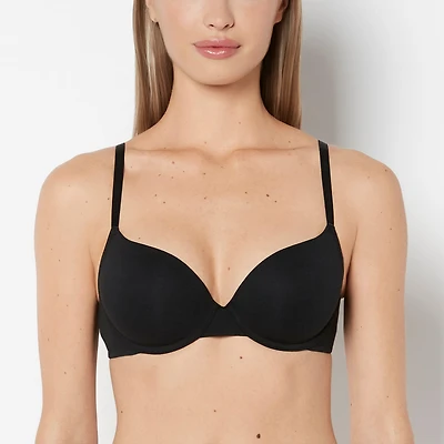 Smooth Lightly Lined Demi Bra Tuxedo Black