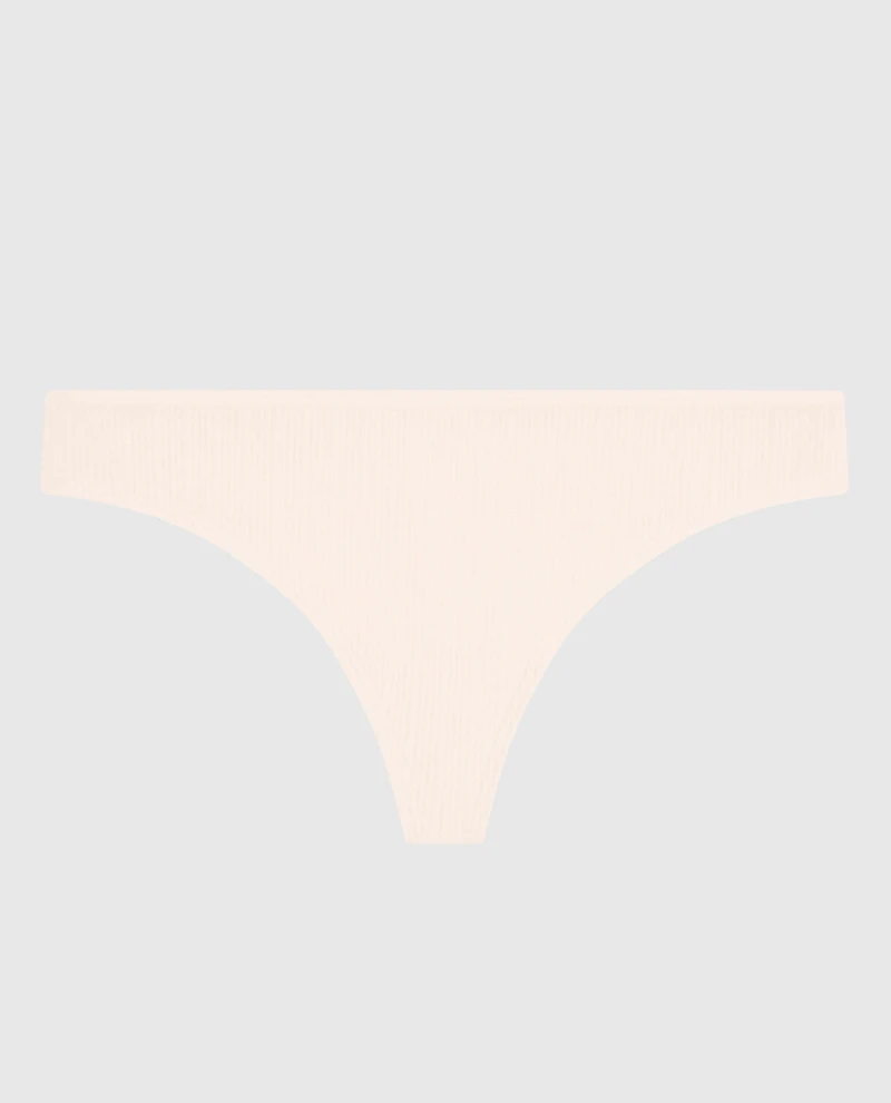 Ribbed Thong Panty Ivory Dawn