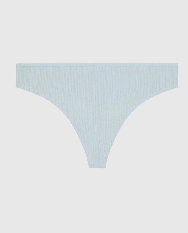 Ribbed Thong Panty Vista Blue
