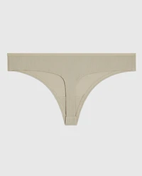 Ribbed Thong Panty Stone Grey