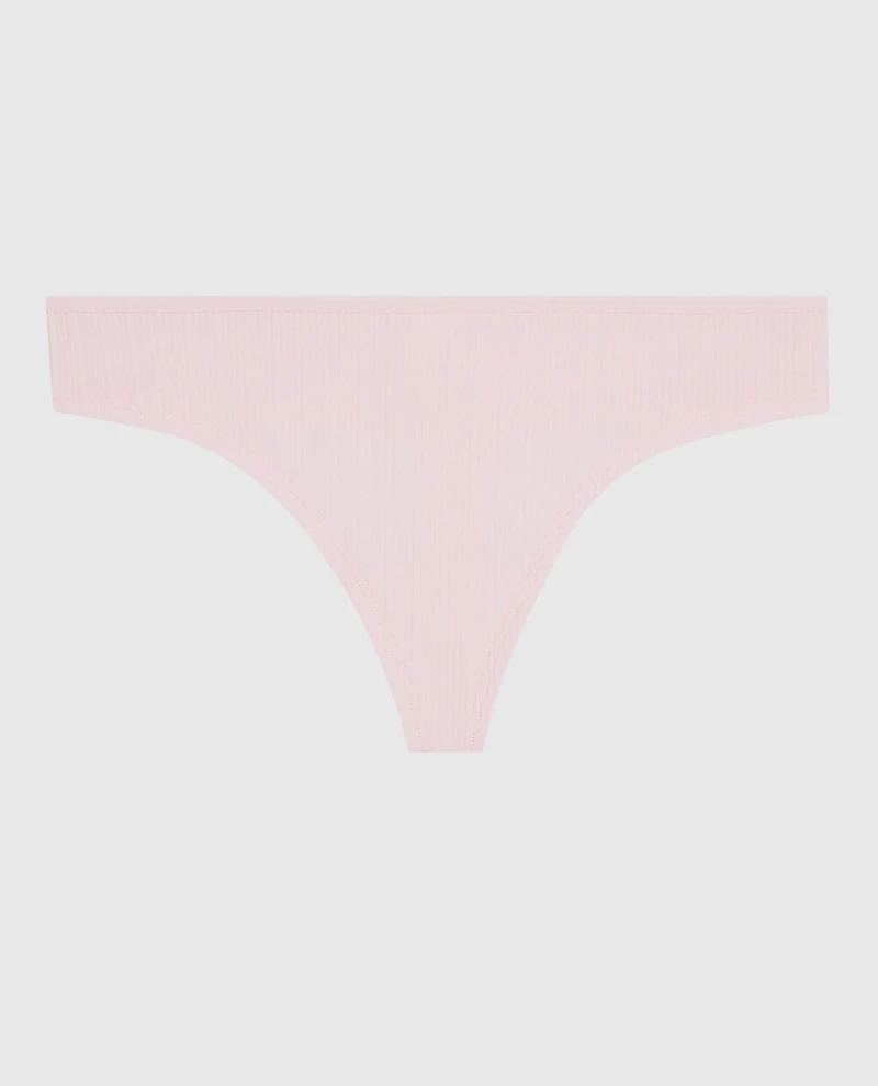 Ribbed Thong Panty Pink-A-Boo
