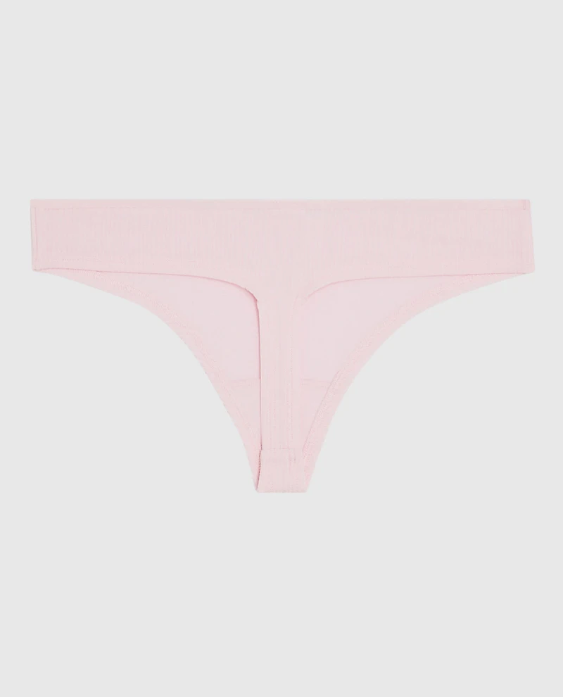 Ribbed Thong Panty Pink-A-Boo