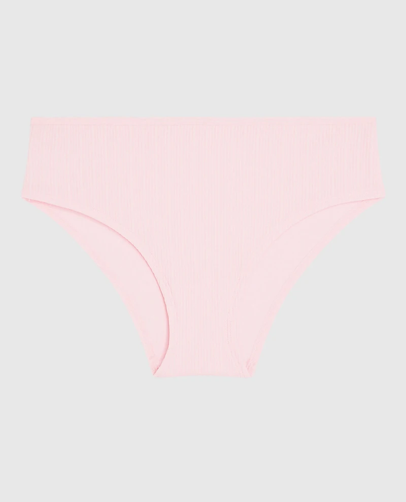 Culotte taille basse côtelée rose indiscret