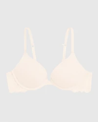 Soutien-gorge pigeonnant avec côté en dentelle aube ivoire
