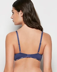 Lightly Lined Logo Demi Bra Dusk Blue