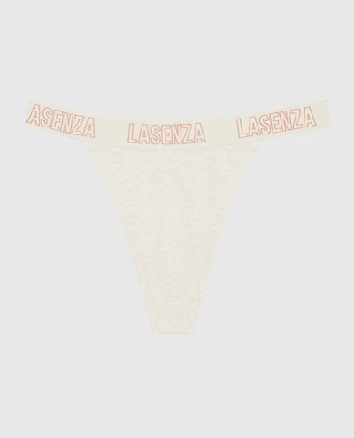 Everyday Thong Panty with Logo Trim