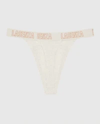 Everyday Thong Panty with Logo Trim
