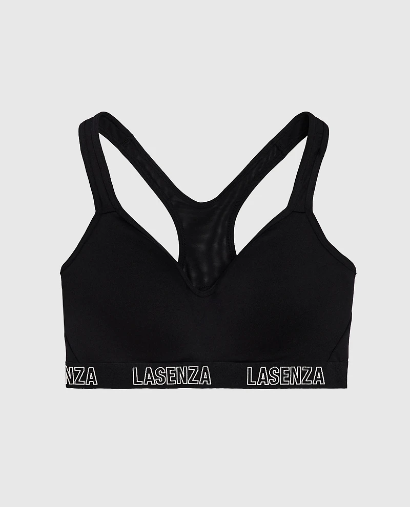 Medium Impact Logo Sports Bra Black