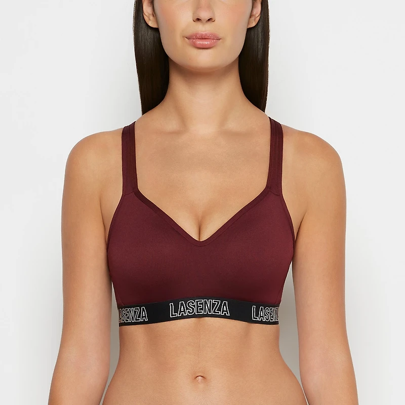 Medium Impact Logo Sports Bra Russian Ruby
