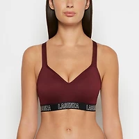 Medium Impact Logo Sports Bra Russian Ruby
