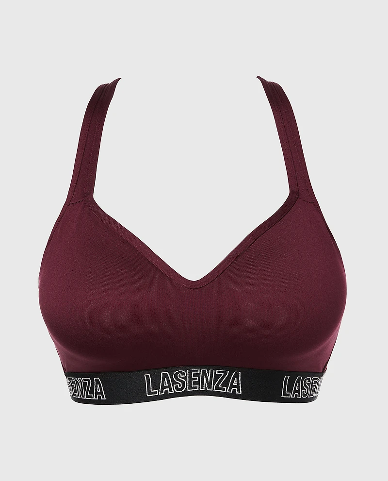 Medium Impact Logo Sports Bra Russian Ruby