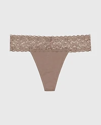 Thong Panty With Lace Trim Leafless Tree