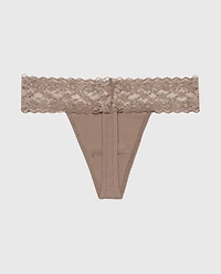 Thong Panty With Lace Trim Leafless Tree