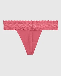 Thong Panty with Lace Romantic Pink