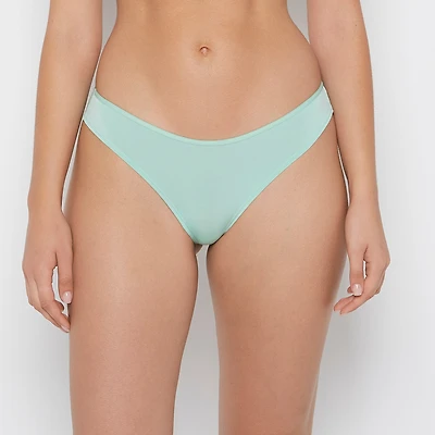 Thong Panty With Lace Trim Hemlock