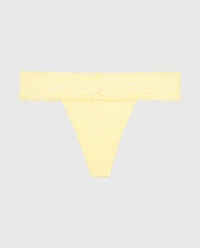 Thong Panty With Lace Trim Pale Banana