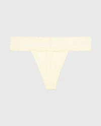 Thong Panty With Lace Trim Lemon Icing