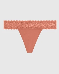 Thong Panty with Lace Rosy Blush