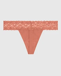 Thong Panty with Lace Rosy Blush