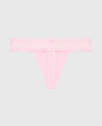 Thong Cotton Panty With Lace Trim Sweet Dream