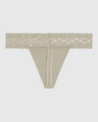 Thong Panty with Lace Stone Grey