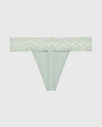 Thong Panty With Lace Trim Iceberg Green