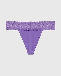 Thong Panty With Lace Trim Purple Opulence