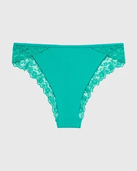 Culotte coquine avec bordure en dentelle vert dynastie