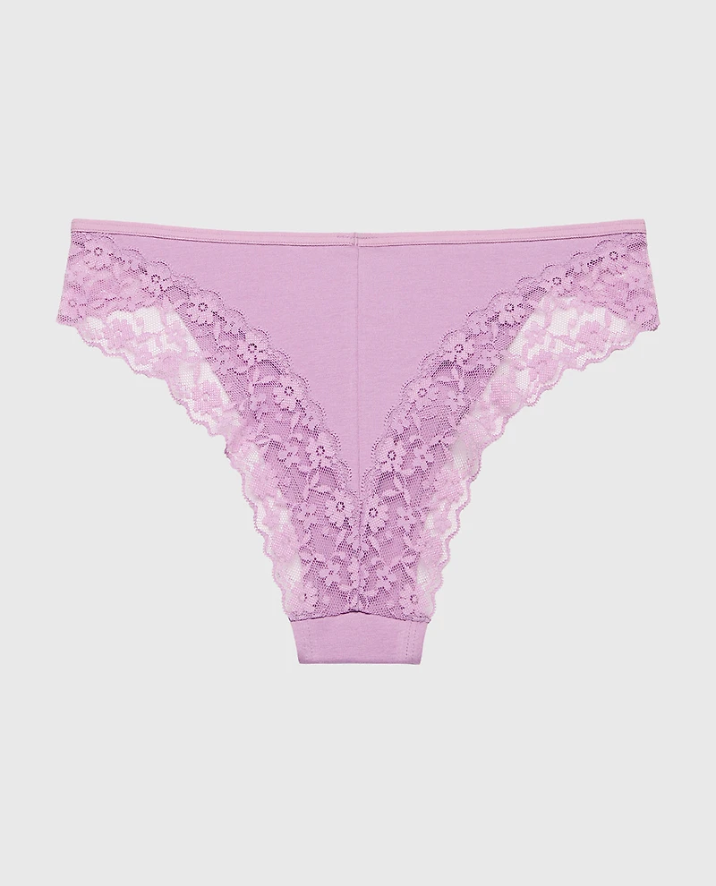 Cheeky Panty With Lace Trim Regal Orchid