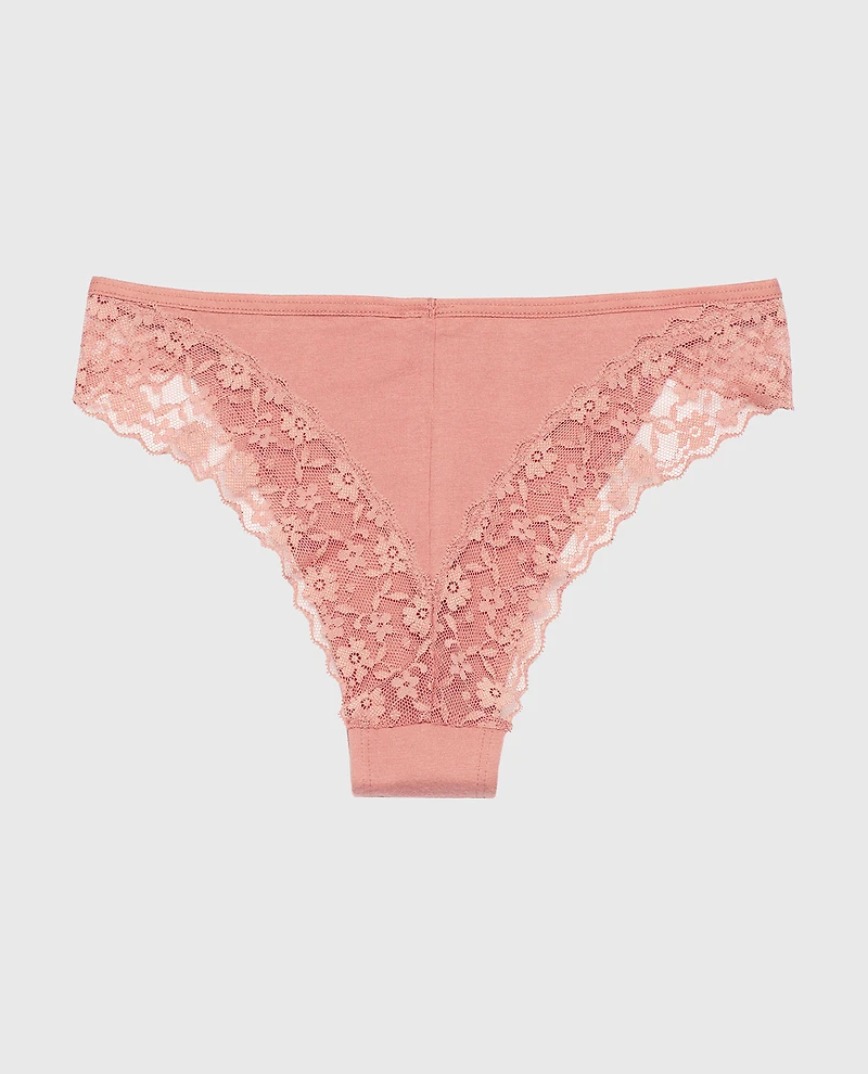 Cheeky Panty With Lace Trim Old Rose