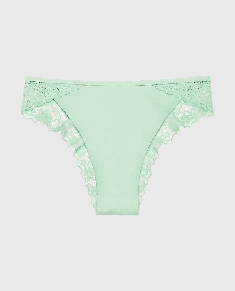 Cheeky Panty With Lace Trim Hemlock