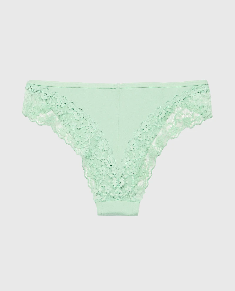 Cheeky Panty With Lace Trim Hemlock