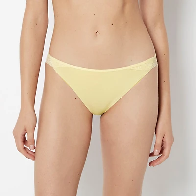 Cheeky Panty With Lace Trim Pale Banana