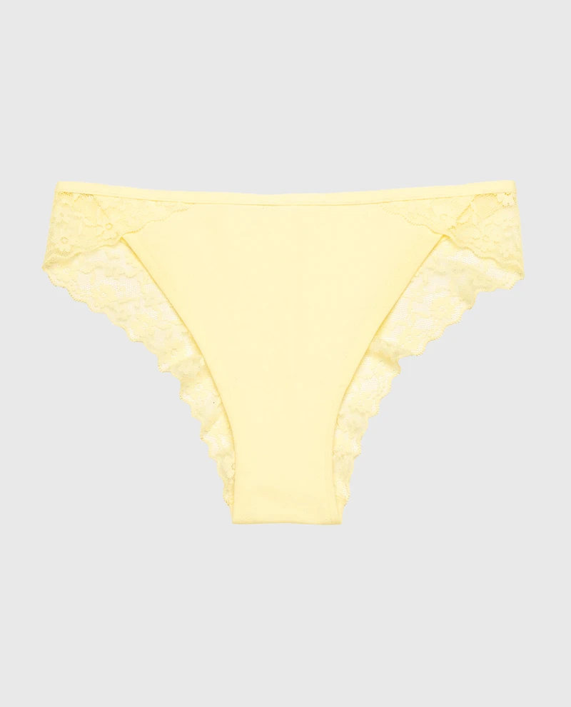 Cheeky Panty With Lace Trim Pale Banana
