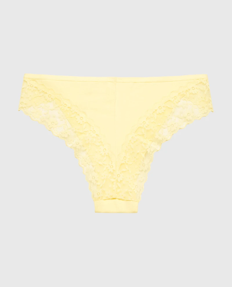 Cheeky Panty With Lace Trim Pale Banana