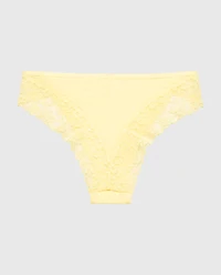 Cheeky Panty With Lace Trim Pale Banana
