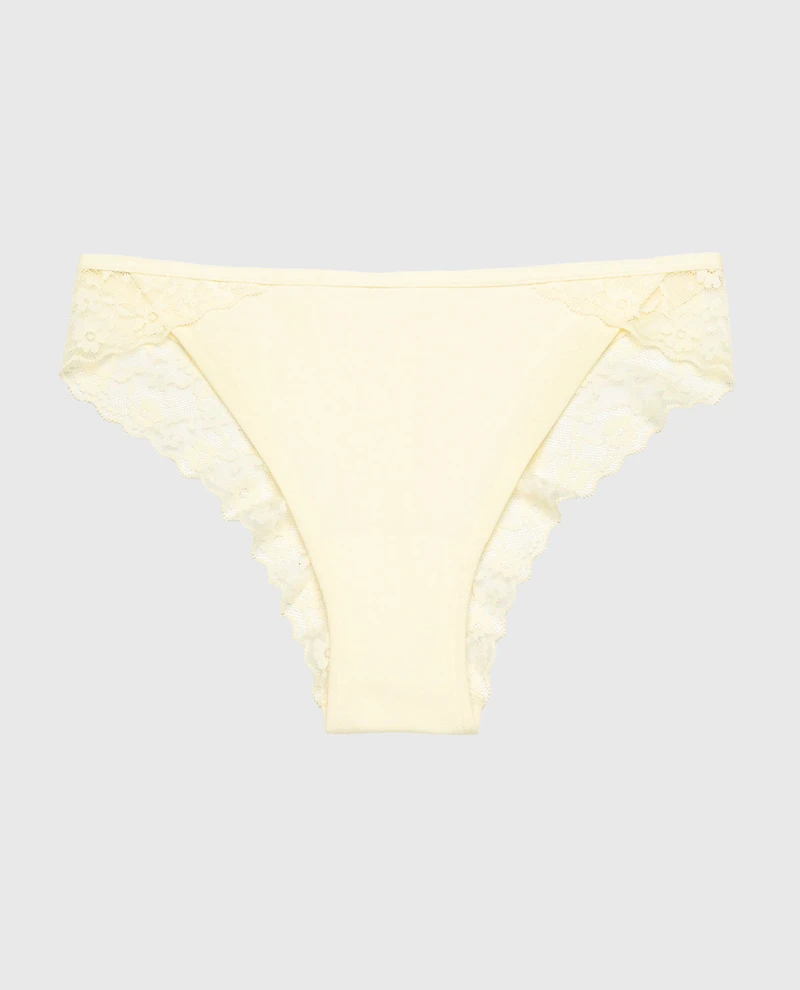Cheeky Panty With Lace Trim Lemon Icing