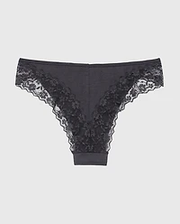 Cheeky Panty With Lace Trim Ebony