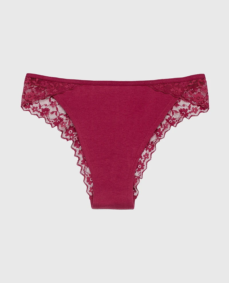Cheeky Panty With Lace Trim Beaujolais