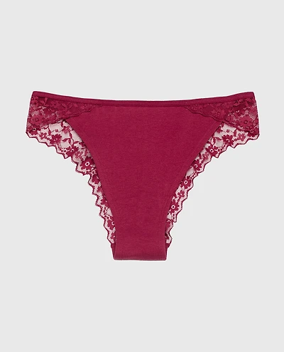 Cheeky Panty With Lace Trim Beaujolais