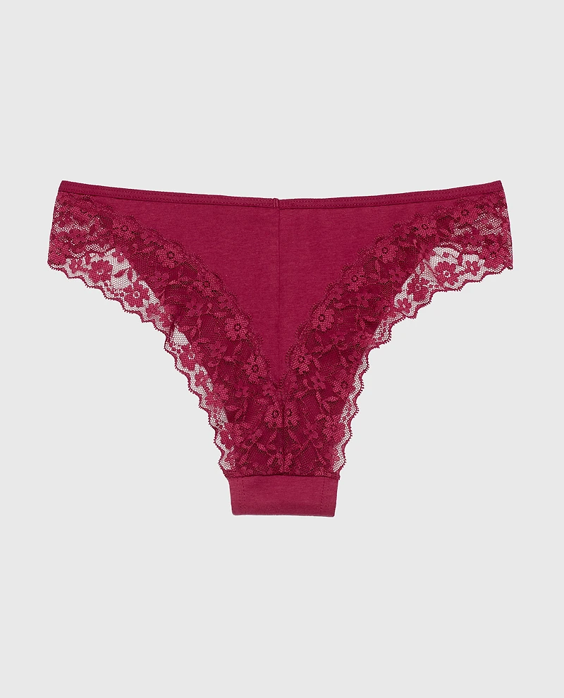 Cheeky Panty With Lace Trim Beaujolais
