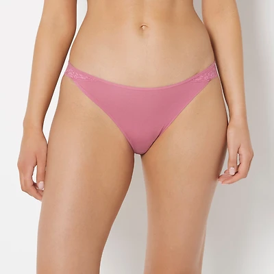 Cheeky Panty With Lace Trim Red Violet