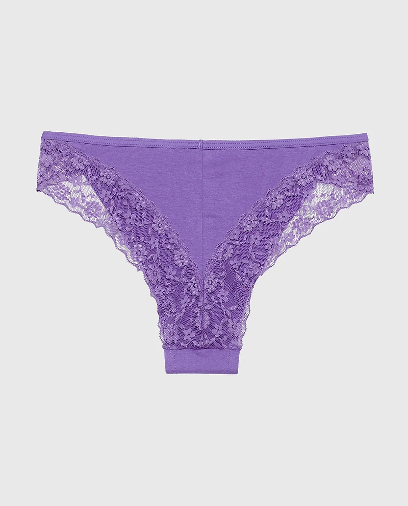Cheeky Panty With Lace Trim Purple Opulence