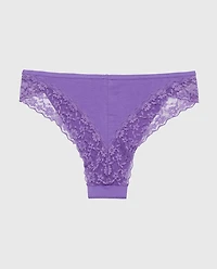 Cheeky Panty With Lace Trim Purple Opulence